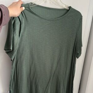 Women's Green Ribbed Top